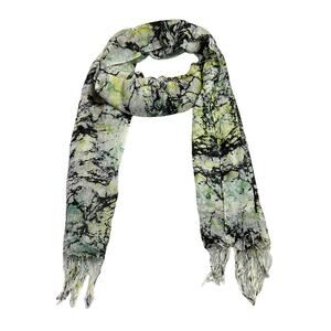 Women's Abstract Print Fringe Lightweight Summer Scarf Size O/S Artsy Colorful